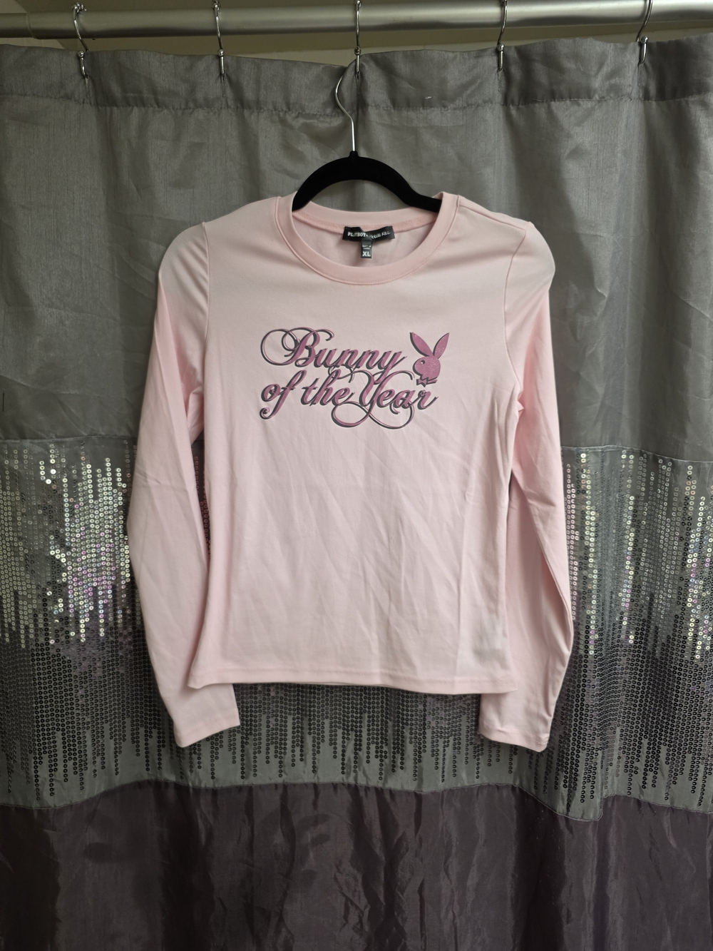 PLAYBOY Light Pink Long-Sleeve 'Bunny of the Year' Graphic Tee